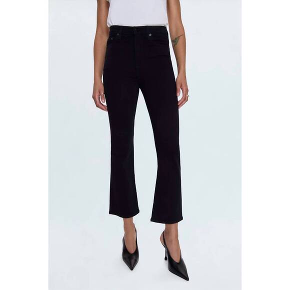 NEW PISTOLA lennon high rise crop bootcut jeans in noir
